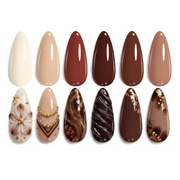 Beetles Brown Gel Polish Set - Toasty Aroma Collection, 6 Colors Nude Brown Trendy Colors