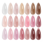 Translucent Tinted Crystal Finish 20 Colors Jelly Nude Nail Gel Nail Polish Set