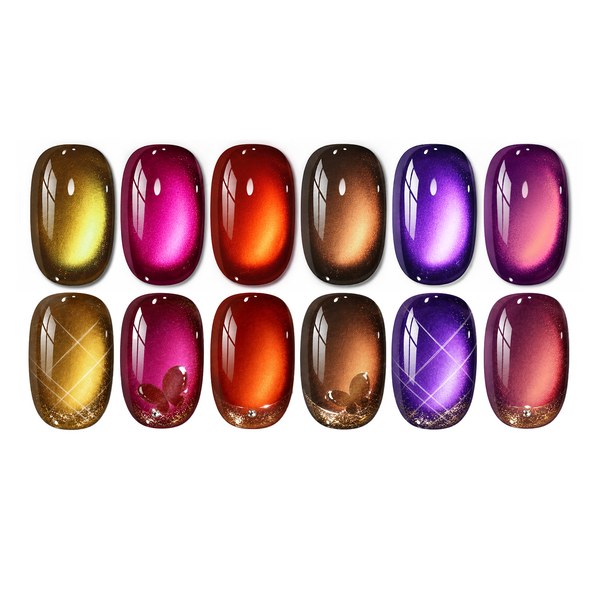 Beetles Dusk Radiance 6 Colors Iridescent Cat Eye Gel Polish 7.5ml Set Halloween Nails