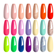 Summer Nails- 20 Gel Colors Set with Top and Base Coat (5ml/Each)