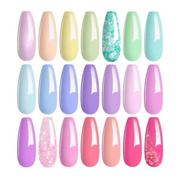 Beetles Garden in Dream - Nails 20 Colors Nail Polish Gel Set | With Top and Base Coat