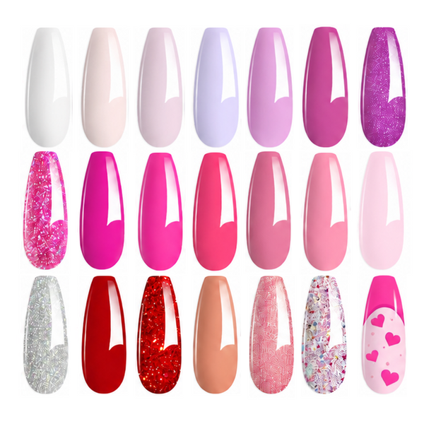 Alluring Sweetie-20 Gel Colors Set Nails with Top and Base Coat (5ml/Each)