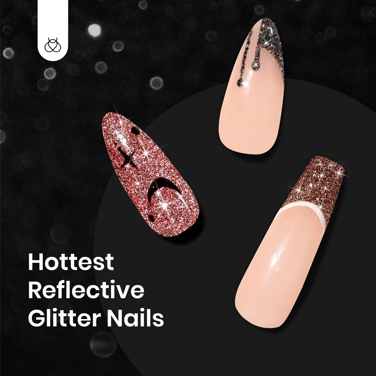 beetles Gel Polish Reflective Glitter Gel Nail Polish Set, 6 Colors Spring Summer Holographic Sparkle Glitter Gel, Flash Diamond Sliver Gold Black Red UV LED Soak Off Manicure Kit for Women Girls