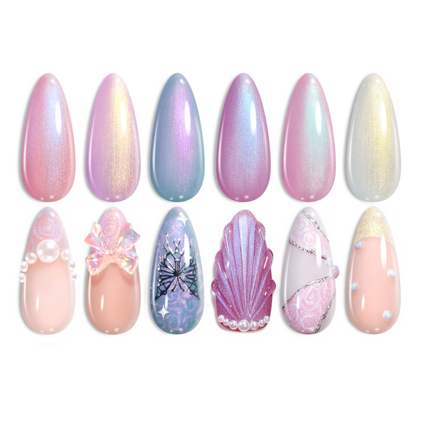 Pearly Moonstone | 6 Colors Nails Pearl Pearlescent Gel Polish Set