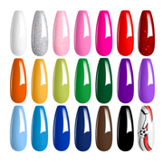 Blokecore-20 Gel Colors Set with Top and Base Coat (5ml/Each) Nails