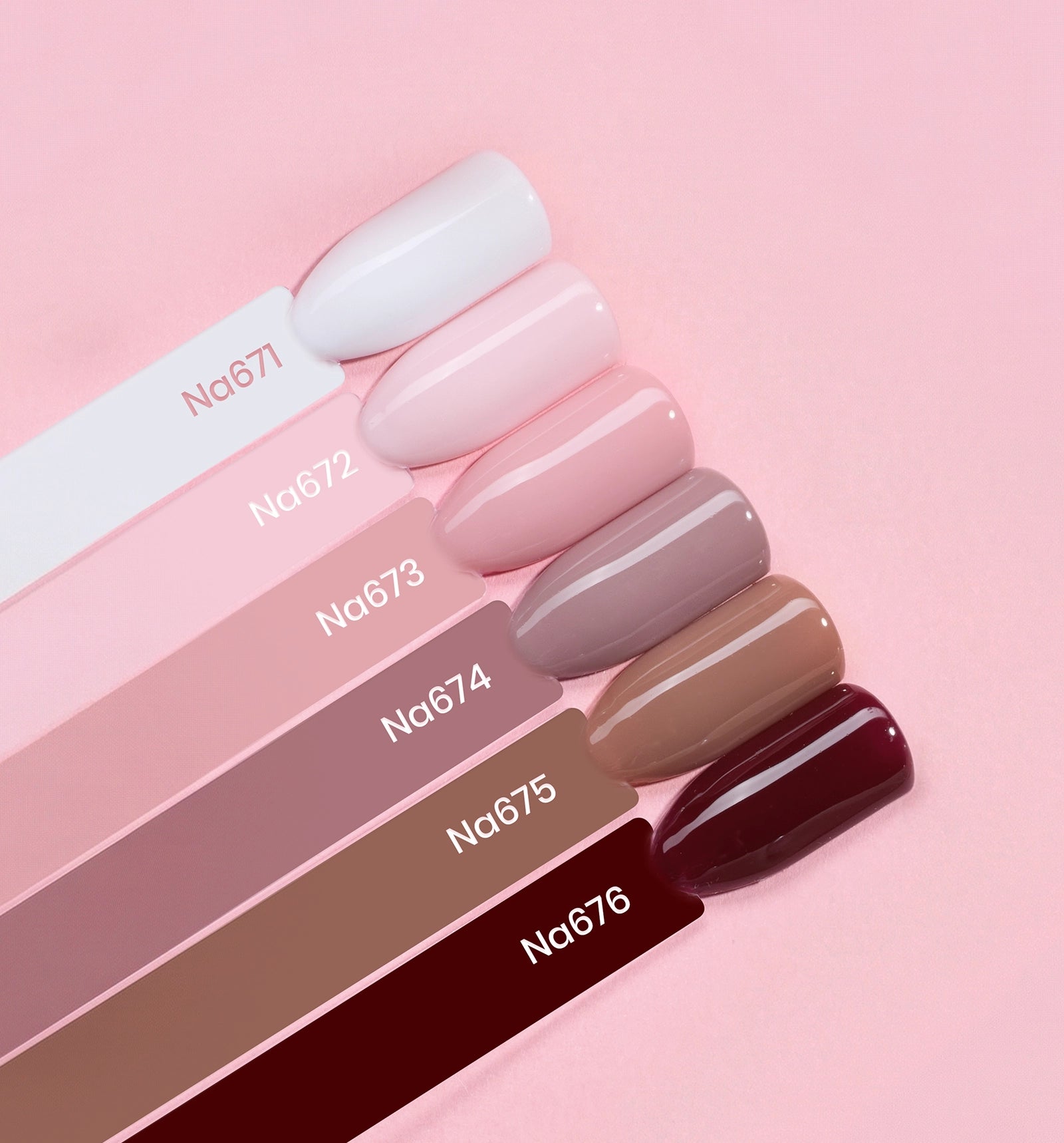 Hema Free Nude Brown Nails  - Colorful Bottle 6 Color Each 15ml Pink Gel Polish