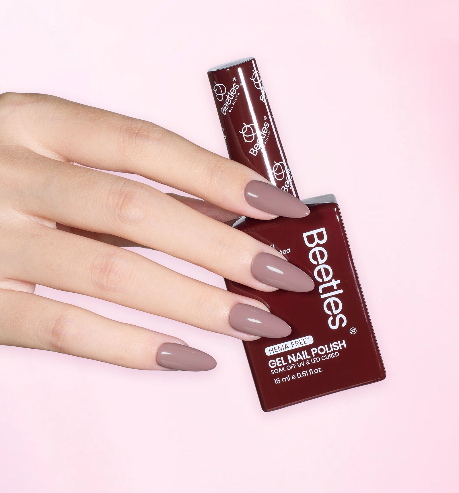 Hema Free Nude Brown Nails  - Colorful Bottle 6 Color Each 15ml Pink Gel Polish