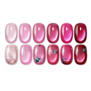 Beetles Garden Kiss 6 Colors Pink Glitter Gel Cat Eye Gel Polish 7.5ml Set