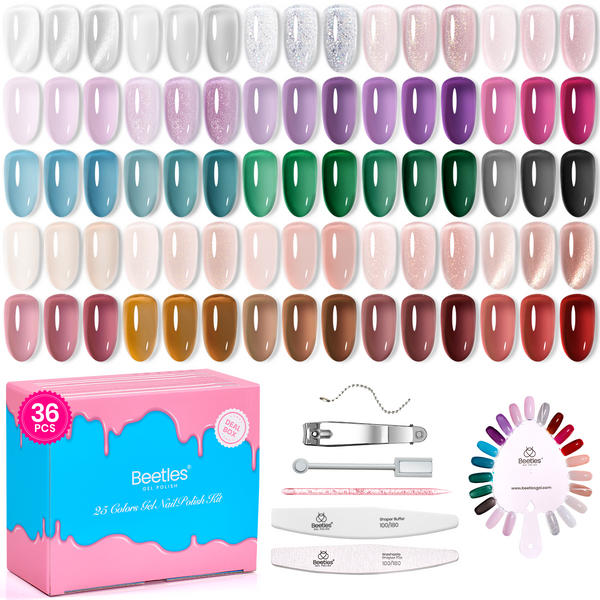 Beetles Gel Nail Starter Kit 2026 DEAL BOX Deal Box Jelly Veil 25 Colors All-in-One Mani Set