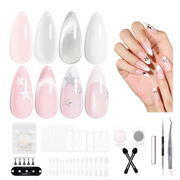 Pink Milky 4 Colors Nails with All-Inclusive Nail Art Essentials Kits Larger Capacity