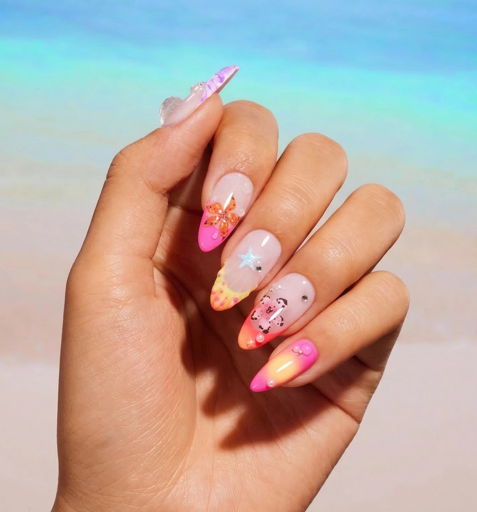 Gift Box Gel Nail Polish Set Summer Neon Pretty Box DIY Gift Basket for All Season