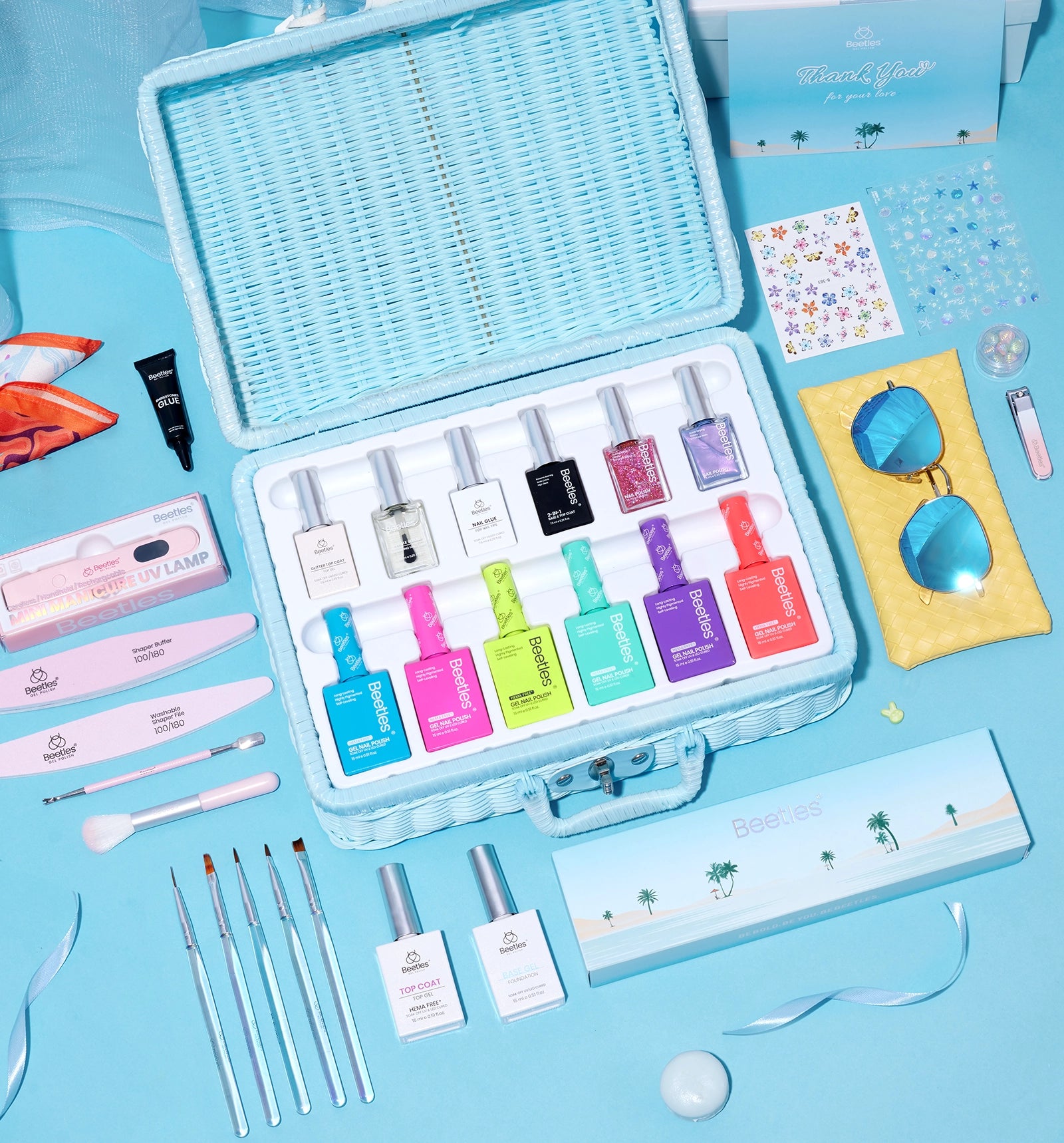 Gift Box Gel Nail Polish Set Summer Neon Pretty Box DIY Gift Basket for All Season