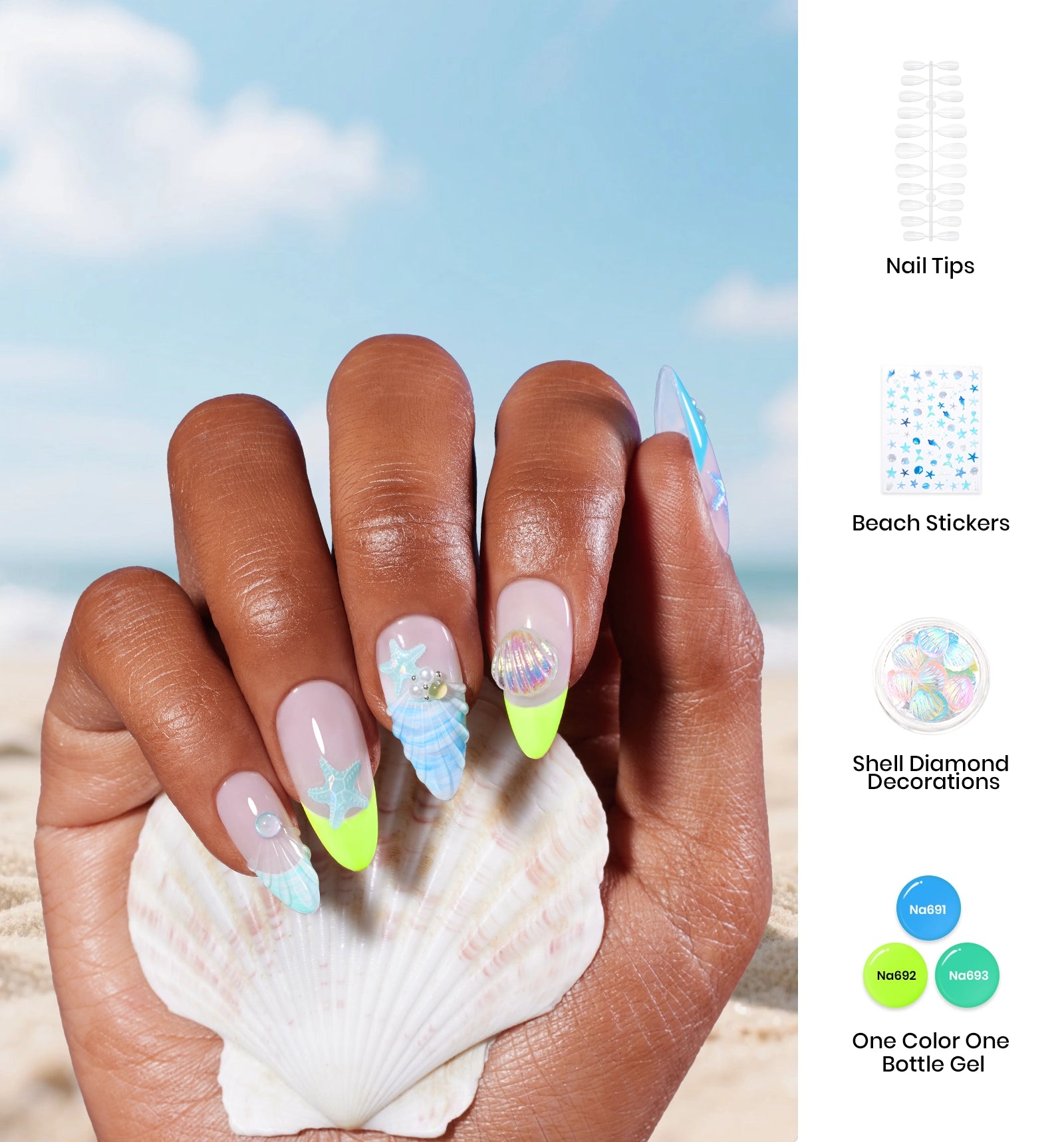 Gift Box Gel Nail Polish Set Summer Neon Pretty Box DIY Gift Basket for All Season