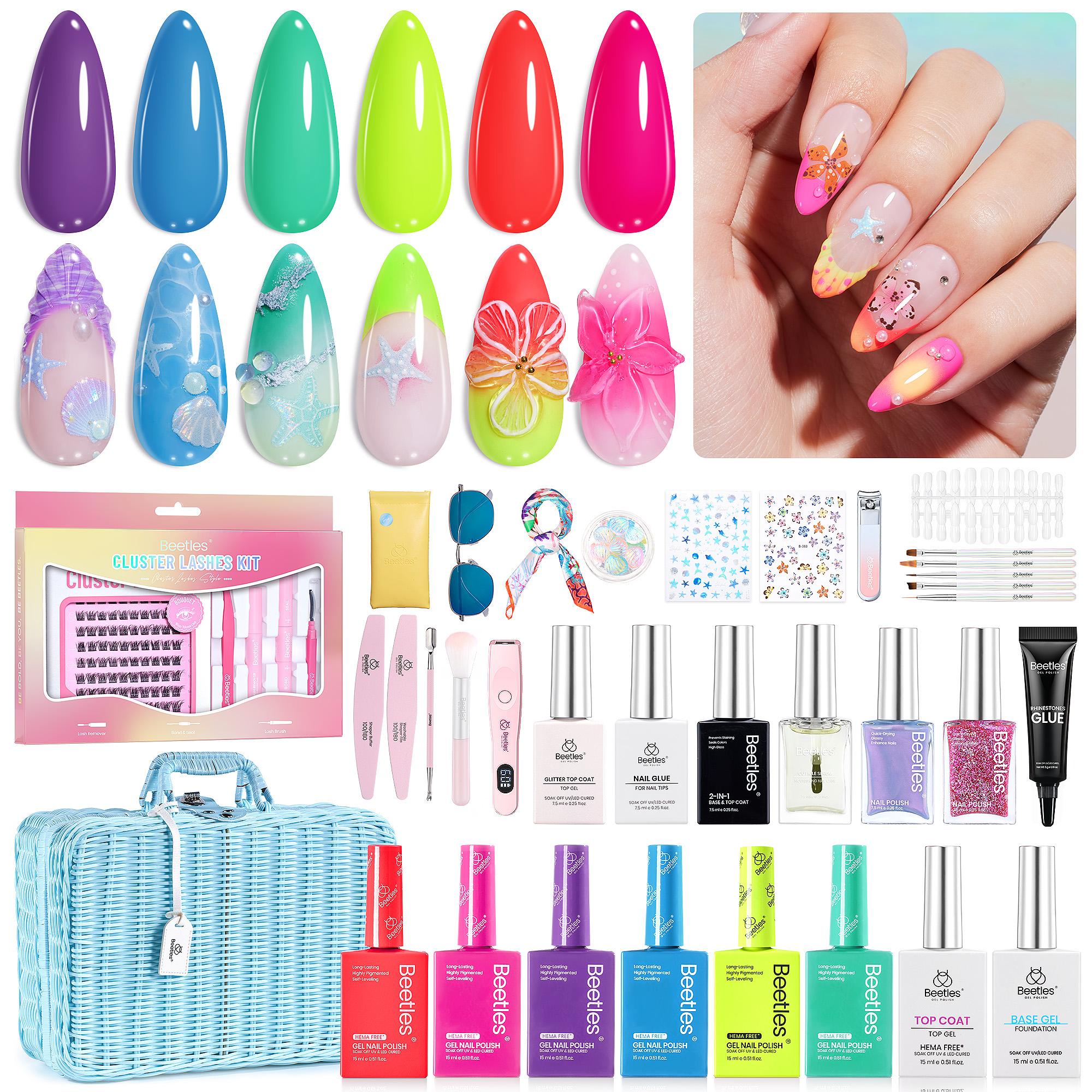 (Ideal Gift) Beetles 39Pcs Colorful Bottle Set Free Pinic Basket Perfect Gift Beetles Summer Pretty Box