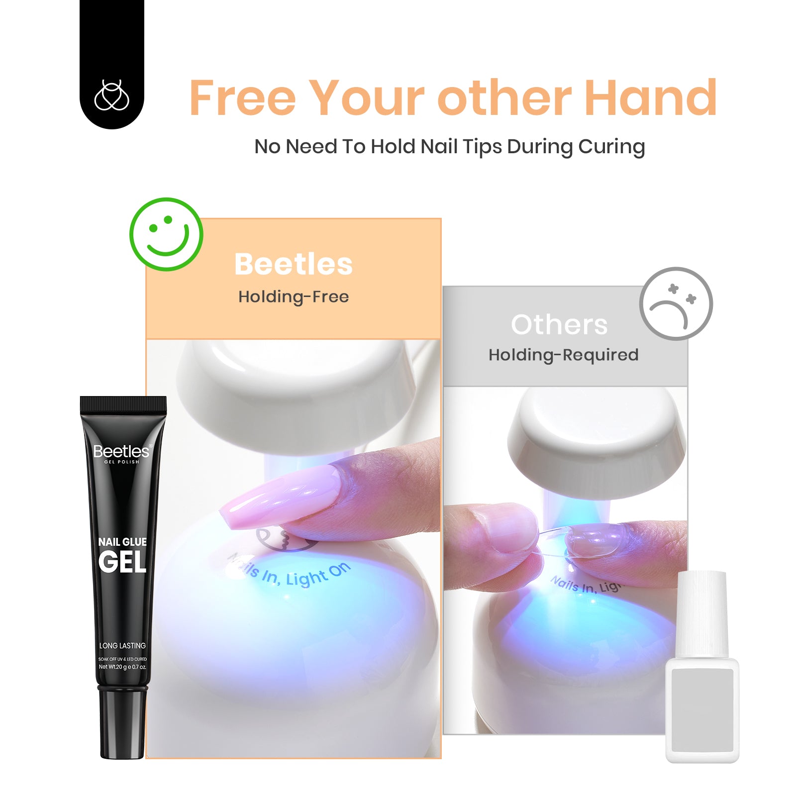 Beetles 3 in 1 Nail Glue Gel for False Nail Tips 20g
