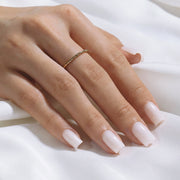 Beetles Stay Shining Milky White Press On Nails Short Square