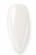 Painting the nails with creamy ivory gel polish for a smooth glossy base