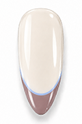 Creating a curved pale blue border beneath a smoky brown French tip