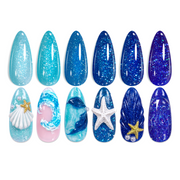 Glacier Diamond | 6 Colors Blue Gel Polish Set Glitter Nails