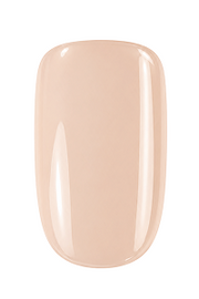 Apply 2–3 layers of a beige gel nail polish; cure each layer under the nail lamp for 30–60 seconds until completely dry before applying the next.
