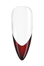 Apply Ne543-Moolit Vigil (a moonlight white cat-eye gel polish), and use a magnet to draw out the cat-eye light. Once satisfied, cure under the lamp for 60 seconds. Apply a layer of Ne545-Blood Feast (a bloody red jelly gel nail polish) over the black French tip area, and cure under the lamp for 60 seconds.
