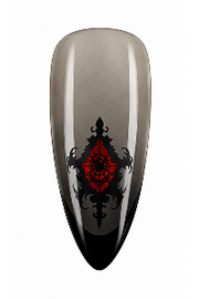 Apply nail stickers (included in the gift box). Or use a nail art brush dipped in black gel nail polish to draw it and cure for 30 seconds.