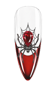Attach the spider nail charms (included in the gift box) to the nail surface using nail glue; cure under the UV/LED lamp for 120 seconds.