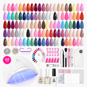 Beetles Gel Nail Starter Kit Vivid Seasons Manicure 35 Colors 68Pcs All-in-One Mani Set
