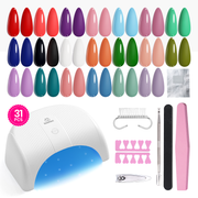 Beetles Gel Nail Starter Kit Colorful Dreamscape Starter 20 Colors 31Pcs All-in-One Mani Set