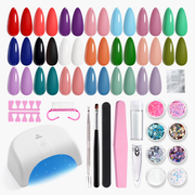Beetles Gel Nail Starter Kit Dreamscape PRO 20 Colors With UV Light 34pcs All-in-One Mani Set