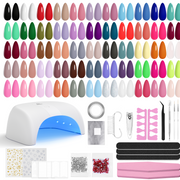 Color Enchantment Pro All in one Starter Kit Summer Nails 55 Colors Gel Nail Polish Kit(total 81pcs)