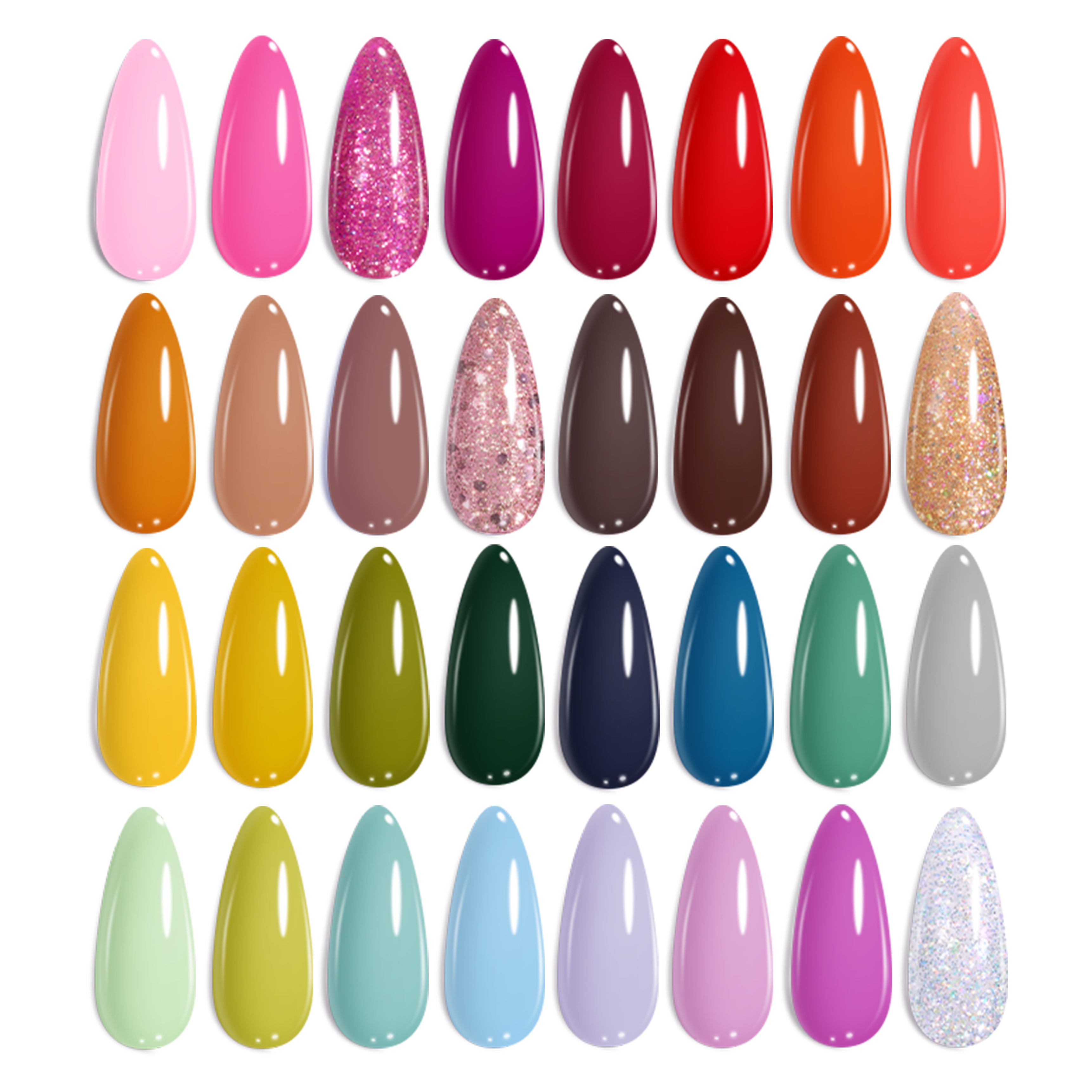 Beetles Gel Nail Starter Kit LuliCore Polka Set With UV Light 55Pcs 32 Color All-in-One Mani Kit