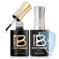 Beetles Stay Shining Gel Polish Crystal Shield Duo - 2 Pieces of Quiet Elegance, 15ml of Daily Glow