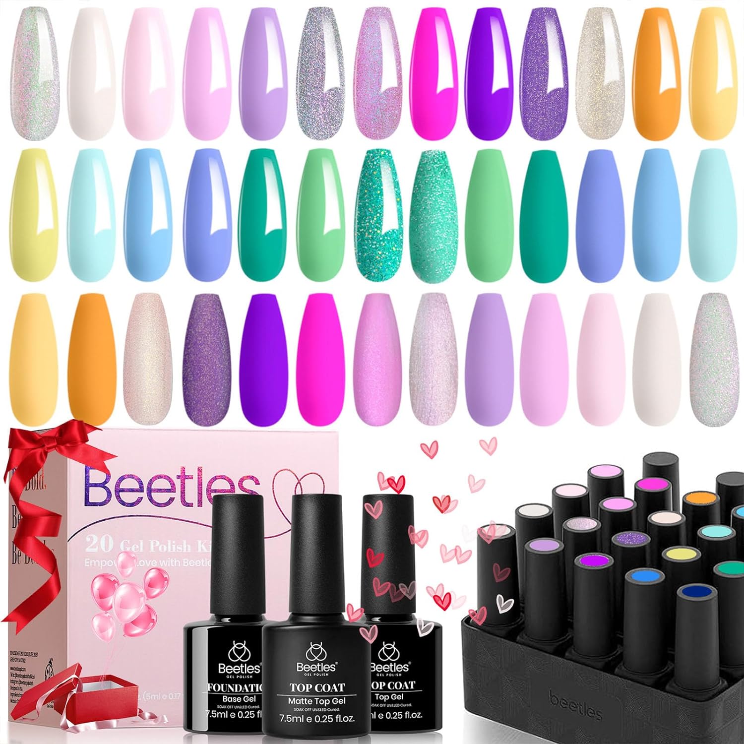 Unicorn II - 20 Gel Colors Set with Top and Base Coat (5ml/Each)