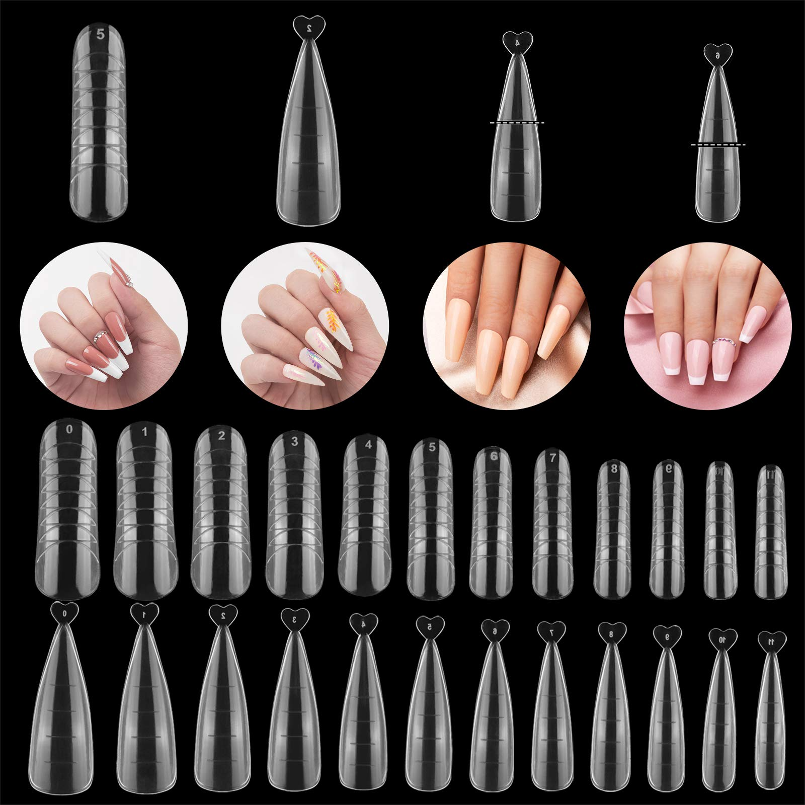 Press On Nail Tips Coffin Fake Nail Set - 120Pcs #030