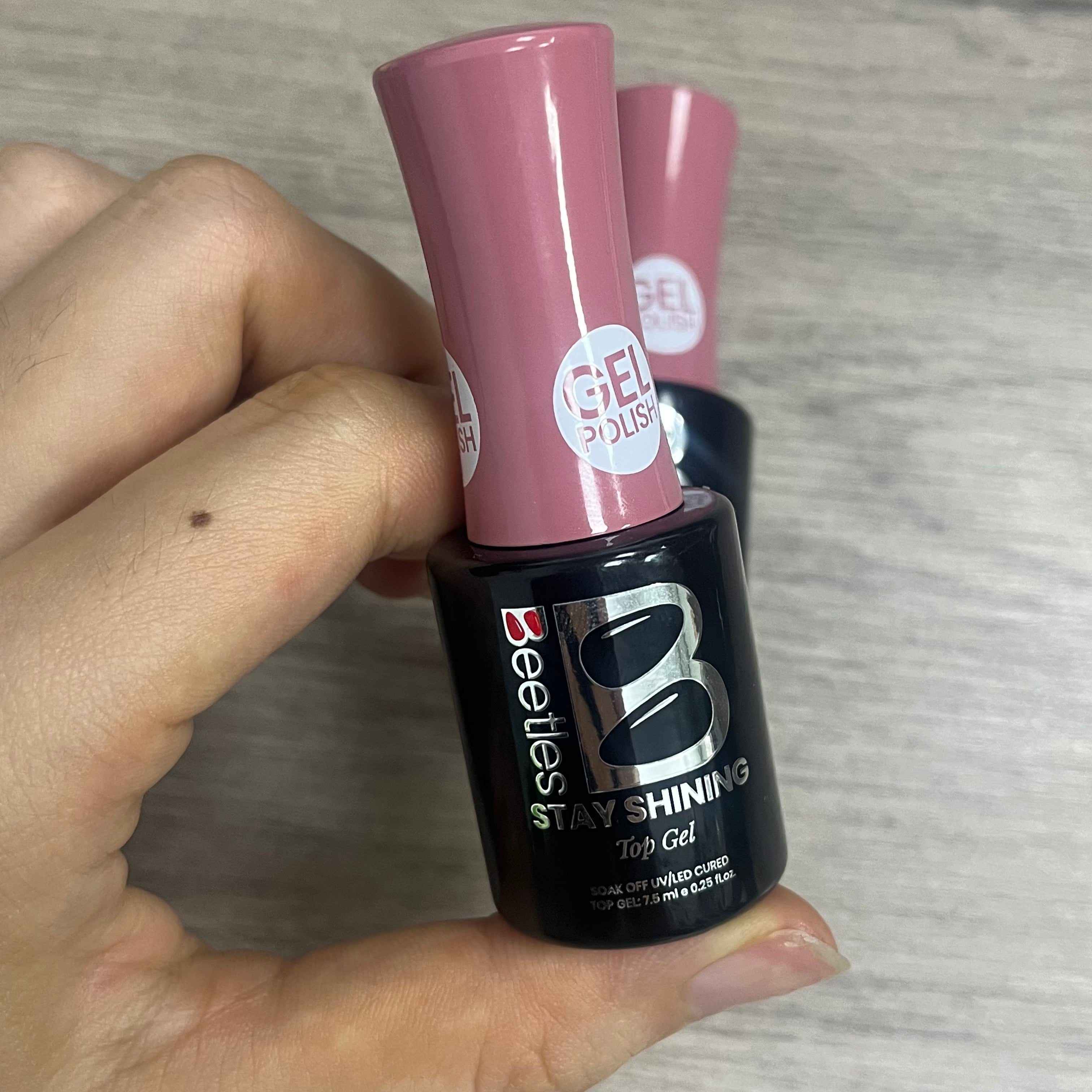 Beetles Gel Polish No Wipe Gel Top Coat - Clear Color Top Coat Gel Nail Polish Shine Finish and Long Lasting, Soak Off Nail Lamp, 7.5ml Gift for Girls