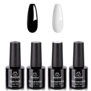 Black & White Gel Polish with Base and Top Coat Set 7.5ml