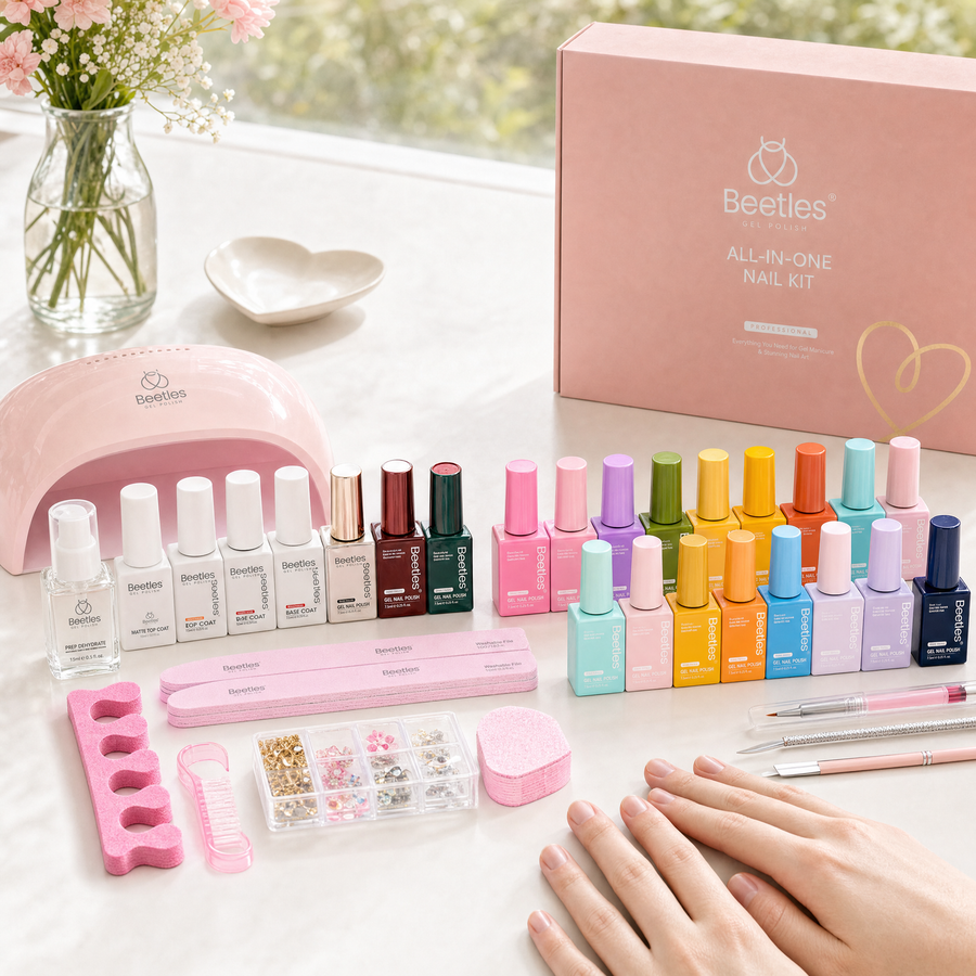 Beetles gel starter kit is a beginner-friendly and all-in-one gel nail polish kit