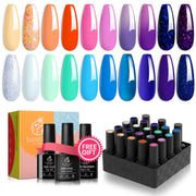 Coastal Twilight - 20 Gel Colors Set with Top and Base Coat (5ml/Each)