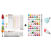 31pcs Nail Art Brush All-in-One Kit And 88pcs Soft Nail Sponges