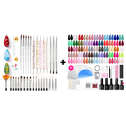 55 Colors Nail Art Gel All-in-One Starter Kit And 31pcs Nail Art Brush All-in-One Kit