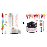 30g Clear Hard Gel for Nail Sculpting And 31pcs Nail Art Brush All-in-One Kit