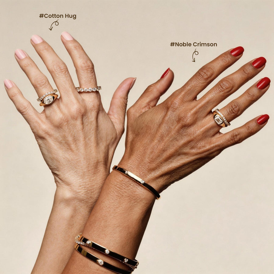 classic pure color mother's day nails