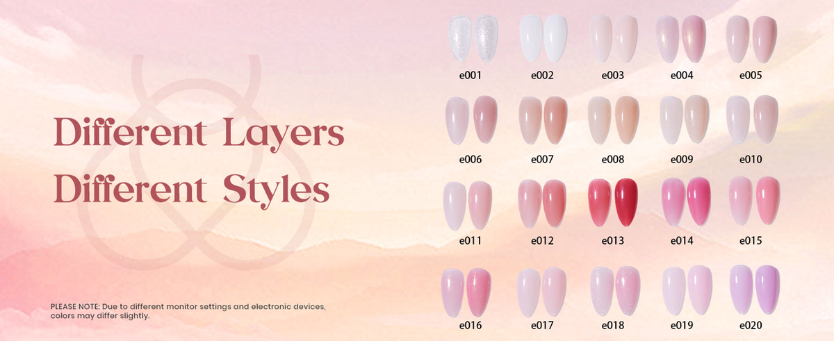Different layers differ in the finish of jelly nails