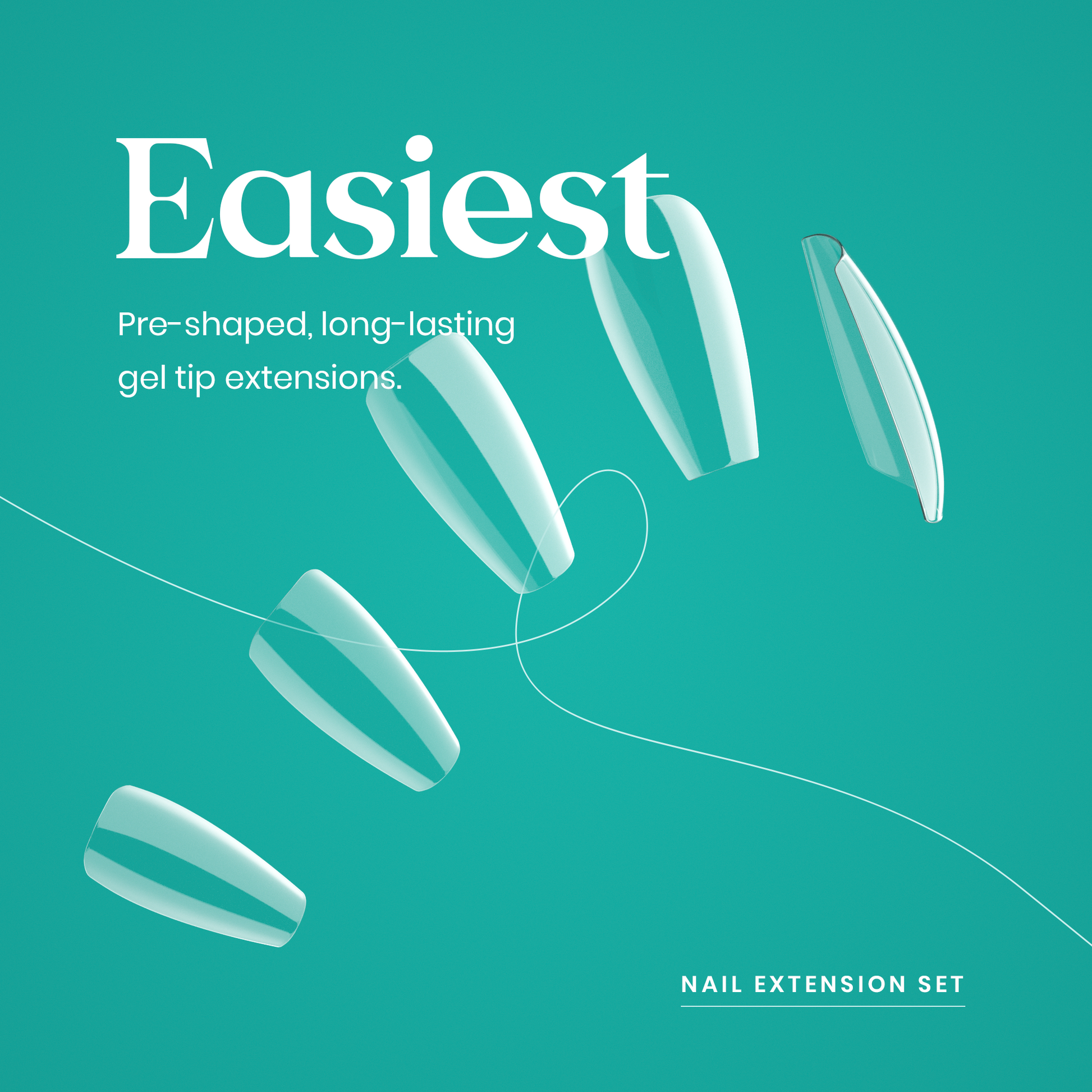 Beetles Easy Gel Tips Nail Extension Kit, 2 In 1 Nail Glue Gel Base Coat with Pre-shaped Medium Coffin Nails and U V LED Nail Lamp Acrylic Nail Clipper for Gel Art DIY Manicure Fast Nail Extension Kit