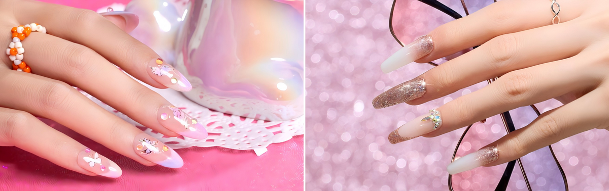 exquisite glitter nail art designs