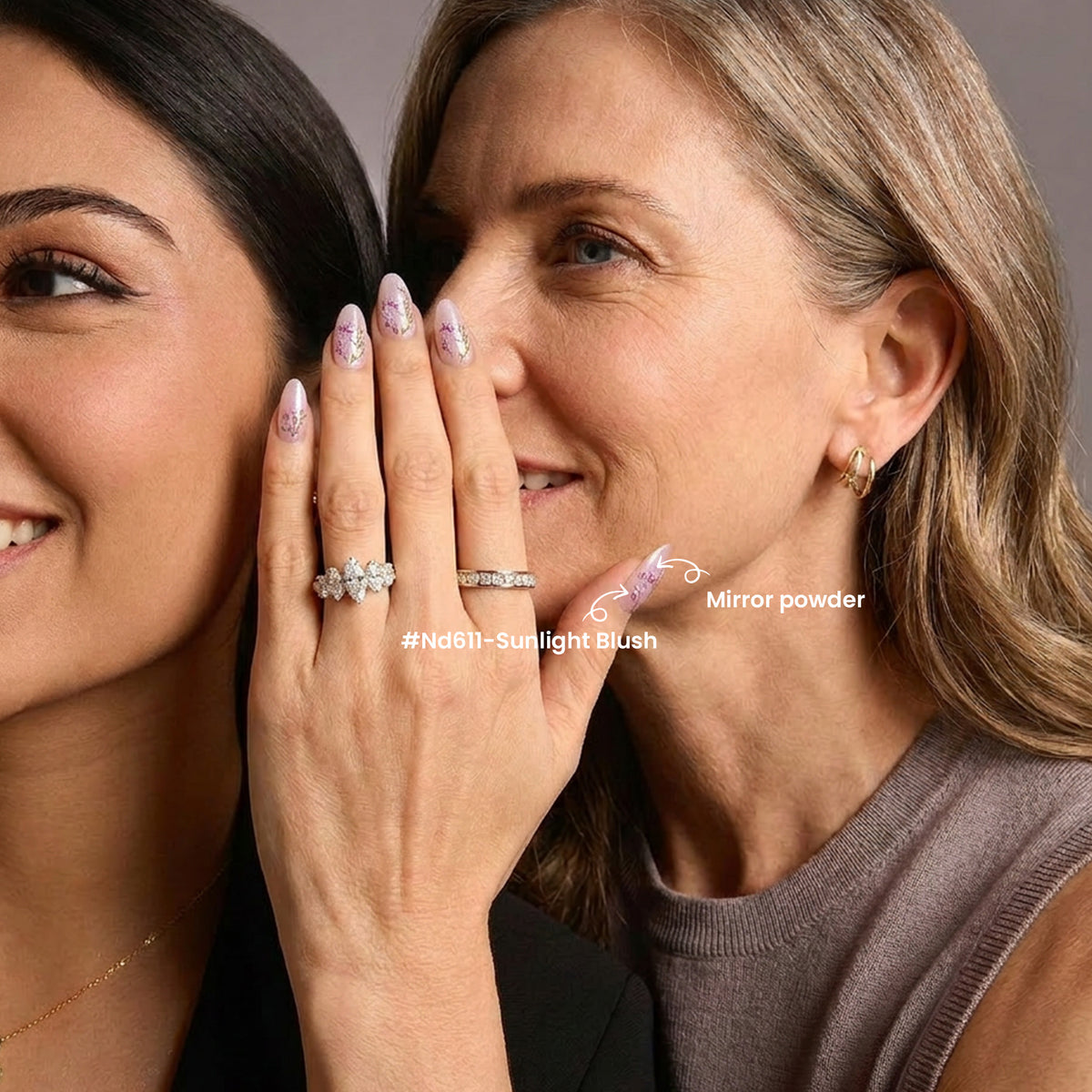 cat-eye & floral stickers mother's day nails, also suitable as nails for mother of the bride