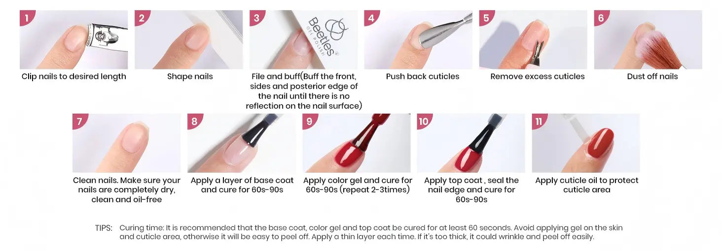 How to do a gel manicure at home in 5 steps using your Beetles gel nail kit with UV lamp