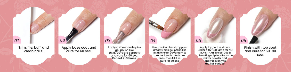 how to do aurora powder mother's day nails at home