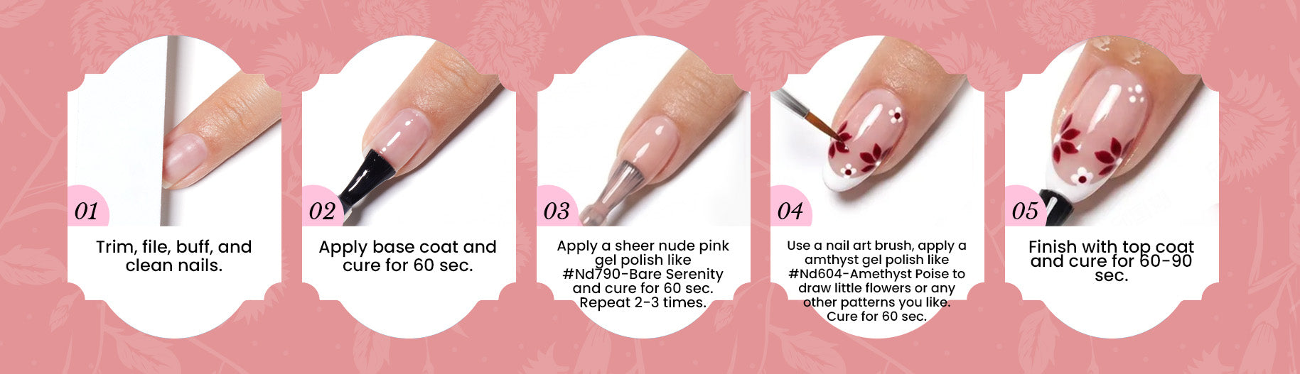 how to do hand-painted flowers mother's day nails at home